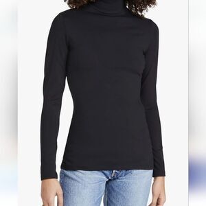 Susana Monaco Black Turtleneck Shirt Long Sleeve Size Medium
